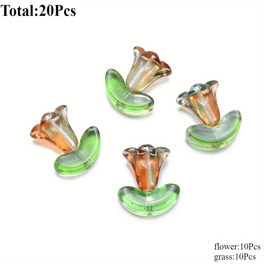 20pcs Trumpet Flower Shape Beaded DIY Jewelry Making